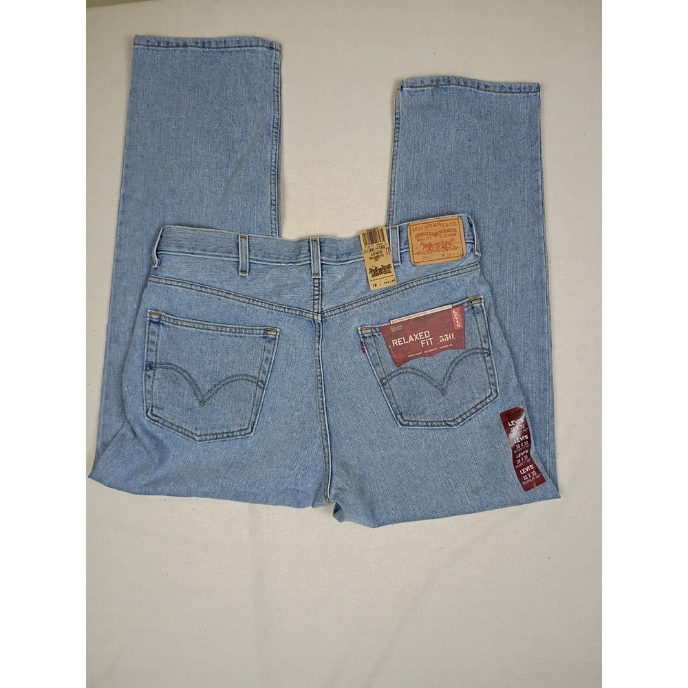 Levis Mens 550 Relaxed Fit Jeans Light Wash 38x30 00550-4834 NWT